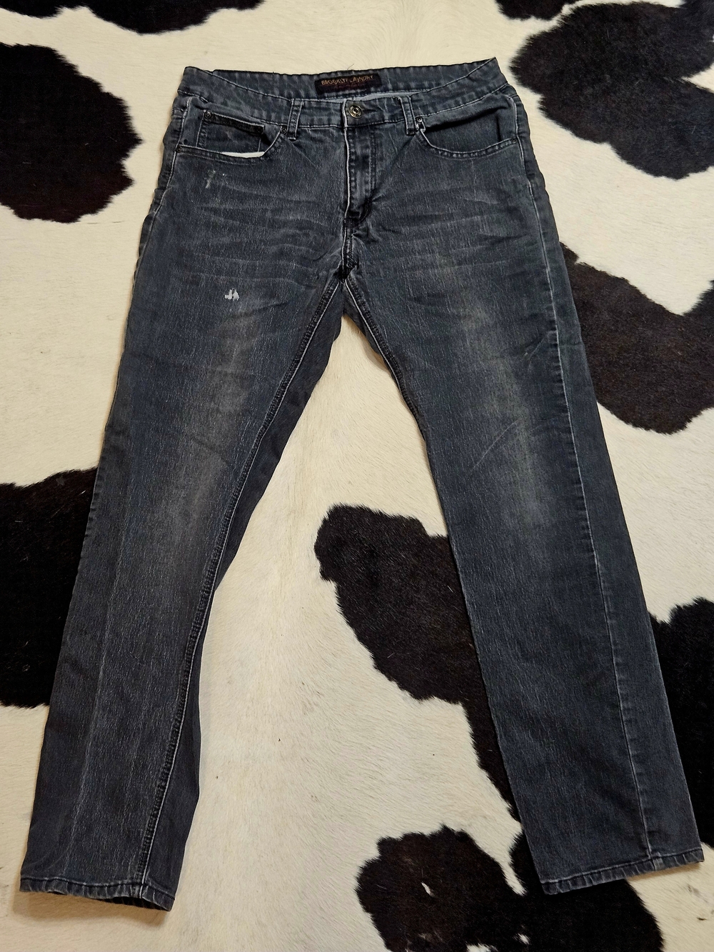 BROOKLYN LAUNDRY Men's Black Wash Straight-Leg Jeans Sz 34x32